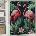 thumbnail image 6 of Patifu Flamingos Jungle Art Deco Shower Curtain with Hooks 36"x72, 6 of 7