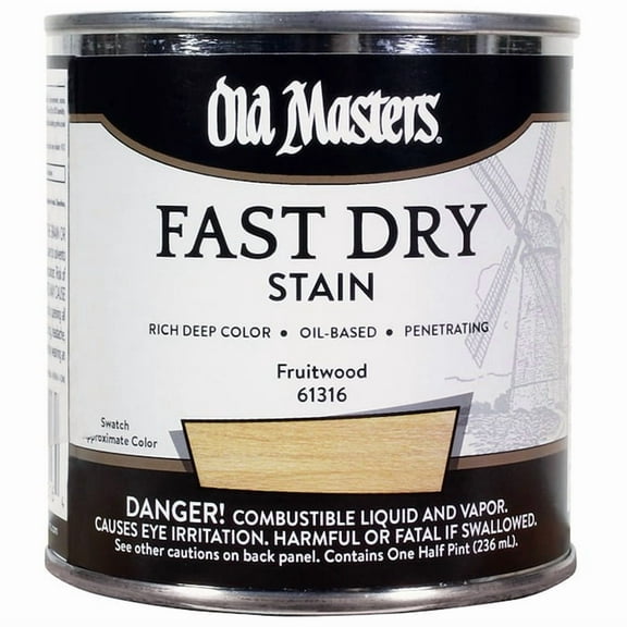 2-Pack of 1/2Pt Old Masters 61316 Fruitwood Fast Dry Stain Oil-Based Wood Stain