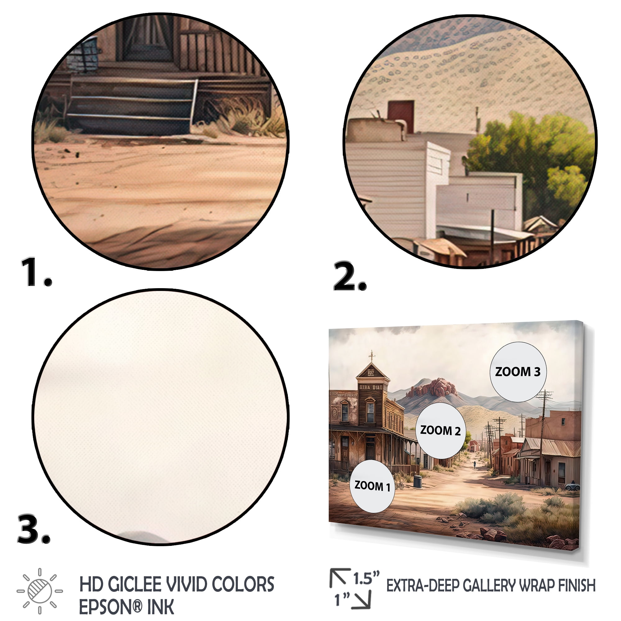 Designart Small Town Wild West III Canvas Wall Art