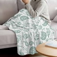 thumbnail image 3 of Turquoise Farmhouse Blanket Soft Cozy Warm Throw Blanket for Couch, Plush Fuzzy Flannel Fleece Blankets for Sofa, Retro Botanical Plant Fruit Leaf Bed Blankets Lightweight Gifts for Women, 40"x50", 3 of 9
