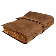 Leather Journal-Vintage Leatherbound Journal - Handmade Antique Deckle Edge Paper - Leather Sketchbook - Book of Shadows Journal - Thick Journal - Vintage Journal