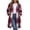 Wine, variant on Busydd Long Plaid Trench Coat Women Fashion Long Sleeve Zip Up Fall Jackets Casual Hooded Drawstring Outerwear Jacket with Pockets