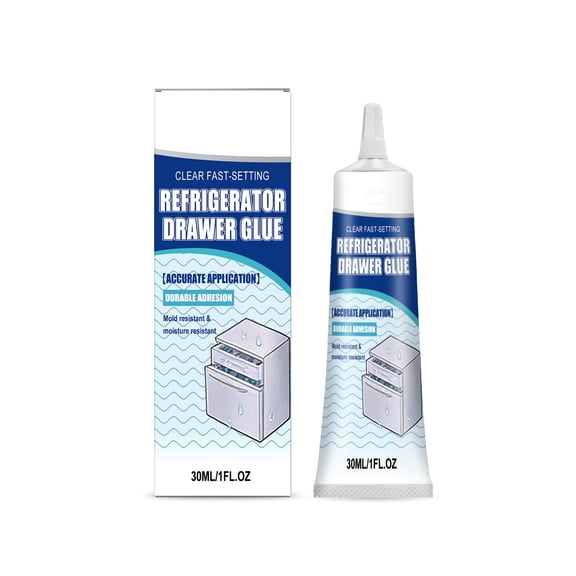 Alvantor Refrigerator Drawer Glue, Strong Bond Adhesive for Plastic Repairs, Cure Time Included