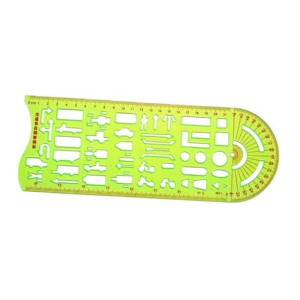 Regla para dibujar accidentes de tráfico, plantilla de dibujo, compacta, versátil, descripción general, Verde