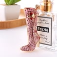 thumbnail image 2 of Bota larga rosa con llavero a la moda para mujer con diamantes de imitación, 2 of 2