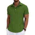 thumbnail image 3 of Zedker Shirts for Men Short Sleeve Cotton Casual Button T Shirts Classic Fit Collared Golf Shirts Green M, 3 of 9