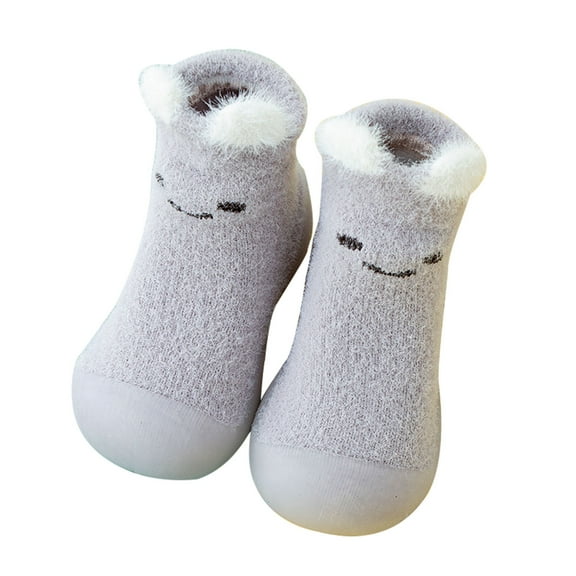 Odeerbi Toddler Socks Boys Girls Non-Slip Floor Socks Breathable Kids Cartoon Plus Velvet Thicken Indoor Shoes