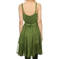 thumbnail image 2 of Sakkas Calleea Mid Length Embroidery Sleeveless Spaghetti Strap Corset Batik Dress - Green - L/XL, 2 of 4