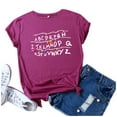 thumbnail image 3 of Hauts à Manches Courtes Grande Taille pour Femmes, T-Shirt Imprimé Alphabet d'Été, T-Shirt Décontracté à Manches Courtes Col en V pour Femmes en Liquidation, 3 of 4