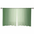 thumbnail image 2 of Green Ombre Semi Sheer Curtains 45 Inch Length 2 Panels Set, Modern Gradient Abstract Art Sheer Kitchen Curtain Privacy Voile Window Curtain for Living Room Bedroom Rod Pocket Drapes, 2 of 7