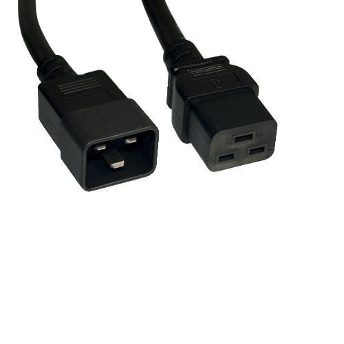 Kentek 2 Ft C19//C20 Extension AC Power Cord 14 AWG 15A Heavy-Duty Server//Network