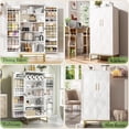 thumbnail image 3 of ModFurne Pantry Cabinet, 51.18” Tall Kitchen Storage Cabinet with Adjustable Shelves and Gold Metal Base – Ideal for Kitchen, Living Room & More, 3 of 12