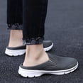 thumbnail image 3 of Womens Knit Mesh Slip on Loafers Breathable Casual Ballet Flat Shoes Comfortable Round Toe Low Top Nursing Walking Shoes Dark Gray Size 12, 3 of 5