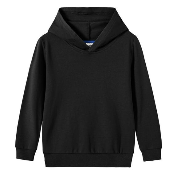 GYRATEDREAM Boys Girls Light Weight Long Sleeve Hooded T-shirt Top Casual Solid Pullover Hoodie Sweatshirts for 6-7Y Black