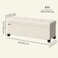 thumbnail image 6 of Ledrem Luxury Folding Storage Ottoman Bench with Footrest, Cream White, 43" Large, 6 of 6