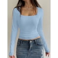 thumbnail image 5 of Women Y2k Retro Long Sleeve Shirt Top Slim Fit Lace Trim T-Shirt Harajuku Fairy Aesthetic Tee Tops Streetwear S, 5 of 8