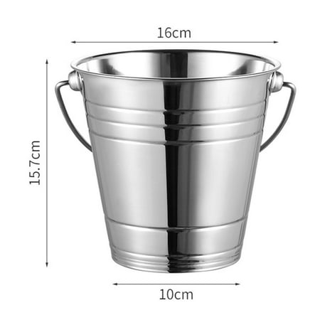

Yannee Stainless Steel Ice Bucket Portable Ice Chiller Cooler with Comfortable Handle