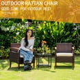 thumbnail image 7 of Homy Grigio 3 Pcs Outdoor Patio Furniture Sets, Outdoor Patio Rattan Chair with Side Coffee Table, Conversation Set Outdoor for Yard Garden Backyard Lawn(Browm), 7 of 7