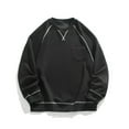 thumbnail image 2 of VSSSJ Men's Pullover Sweatshirt Cotton Casual Round Neck Long Sleeve Loose Fit Sweatshirt Tops with Pocket Streetwear Black L, 2 of 9