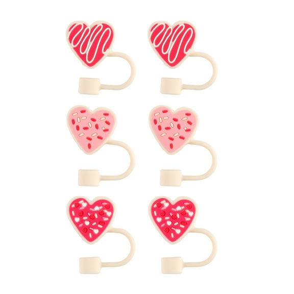 CWC 6 Piece Silicone Straw Topper Set - Valentine's Day Edition