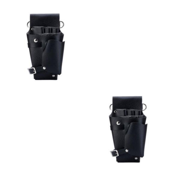 Qarigey Bolsa de tijera de peluquería desmontable ajustable negra para organización de herramientas Bolsa de herramientas de peluquería negro 2Conjunto