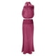 thumbnail image 4 of Conjunto de vestido largo de dos piezas de satén para mujer - Top sin mangas con cuello alto y falda con abertura lateral, ropa formal y casual para fiestas, 4 of 5