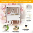 thumbnail image 7 of Candy Cart with Wheels for Party，Wood Dessert Cart with Storage Cabinet, 7 of 7