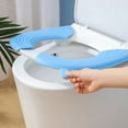 Oblong Toilet Seat Cover And Rug Set Toilet Mat Floor Mat for Bathroom Long Memory Foam Shower