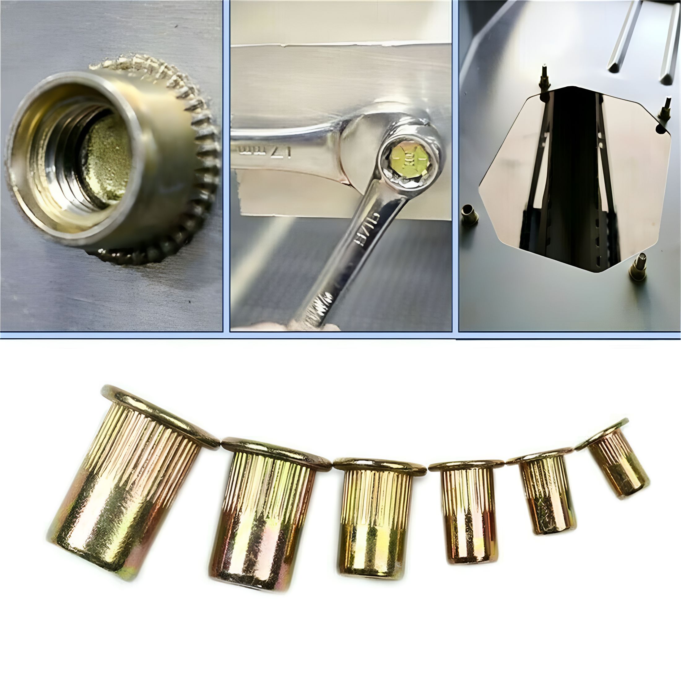 TALENO 300Pcs Zinc Steel Rivet Nut Rivnut Nutsert Assort, 150 Pcs SAE & 150 Pcs Metric Rivet Nuts