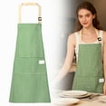 thumbnail image 2 of 1Pc Adjustable Waterdrop Resistant Bib Apron with 2 Pockets,Strip Kitchen Protective Apron with Adjustable Neck & Long Tie For Cooking Baking Grilling Working,Soft Kitchen Cooking Apron for Women Men, 2 of 9
