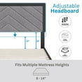 thumbnail image 3 of Boyd Sleep Barcelona Black/Gray Linen Queen Size Fully Upholstered Platform Bed Frame with Adjustable Headboard, 3 of 15