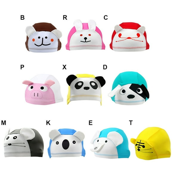 Swimming Caps Cartoon Animal Shape Anti-slip Hat For Children Kids Headwear