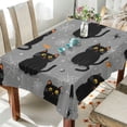thumbnail image 4 of 60x90 Inch Tablecloth Polyester Square Tablecloth for Home Kitchen Dinner Decor Black Cat and Spider Web, 4 of 9