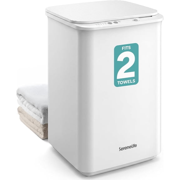SereneLife Luxury Towel Warmer Bucket – Large Heated Towel Warmer with Auto Shut Off, Fits 3 Oversized Towels, Bathrobes & Blankets, Scent Disc Included (White)