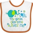 thumbnail image 3 of Inktastic My Great Grandma Loves Me Cute Elephants Boys or Girls Baby Bib, 3 of 4