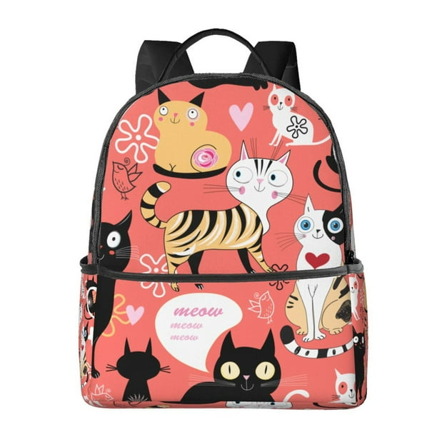 LAKIMCT Funny Love Cat Backpack for Women Men Fashion Lightweight College Bookbag for Teen Girls Boys Travel School Casual Daypack Walmart