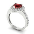 thumbnail image 2 of 2.03 ctw with Simulated Diamond Halo Accents Anniversary Ring for Women | Heart Cut Natural Garnet | Hyperallergenic Solid 14K White Gold, 2 of 5