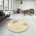 thumbnail image 3 of Ahgly Company Indoor Square Abstract Brown Solid Area Rugs, 7' Square, 3 of 6