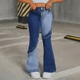thumbnail image 2 of Girls Wide Leg Rhinestone Jeans Kids Baggy Elastic Waisted Denim Pants with Pockets 5-14 Years Y2k Elastic Waist Flare Jeans For Girls Size 8, 2 of 6