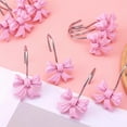 thumbnail image 3 of 12 Pcs Resin Bow Shower Curtain Rings Pink Knot Decorative Hooks Accessories Cute Metal Hangers Single Hook Design for Home Bathroom Bedroom Decor By Scheam, 3 of 7