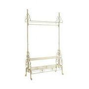 Tripar 71.5 in. Metal Garment Rack with Shelves, Cream
