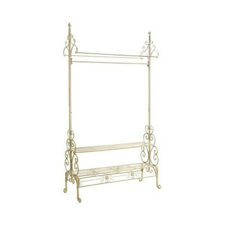 Tripar 71.5 in. Metal Garment Rack with Shelves, Cream