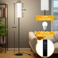 thumbnail image 2 of Smart LED Floor Lamp with APP Control & RGB Colors - Dimmable Standing Lamp for Living Room, Bedroom, Gaming - Remote, Timer, 9W Bulb Included, 67" Modern Tall Lamp (black pole + white shade), 2 of 5