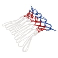 thumbnail image 1 of Filet de Basketball, Rouge Blanc et Bleu Filet de Basketball de Remplacement Large Application Portable pour Match pour Écoles, 1 of 7