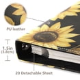 thumbnail image 3 of FORMRS 3 Ring Photo Album 4"x6" Self Adhesive Large Capacity PU Leather Cover, Black Sunflower Pattern, 3 of 7
