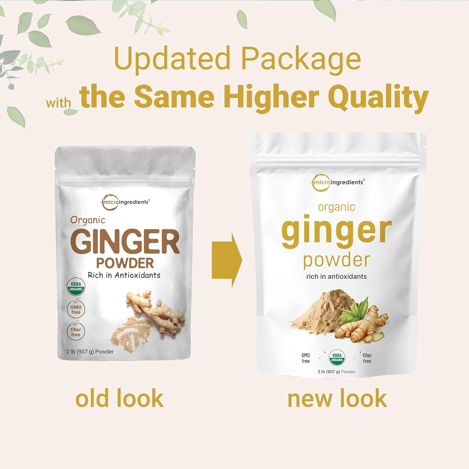 Micro Ingredients Organic Ginger powder, 2lbs (32oz) | Premium Source for Spice & Seasoning Great for Baking, Cooking & Tea