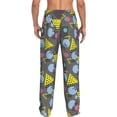 thumbnail image 3 of Goofa Geometric Printed Soft Pajama Pants for Men, Wide Leg Comfy Casual Lounge Yoga Pants-Small, 3 of 9