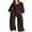 B Dark Brown, variant on DOKOTOO Sweatsuits for Women 2 Piece Outfits Oversized Casual V Neck Sweatshirt with Wide Leg Sweatpants Tracksuit Jogger Set