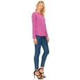 thumbnail image 4 of ZAMONG Women's Long Sleeve French Terry Crew Neck Top, 4 of 5