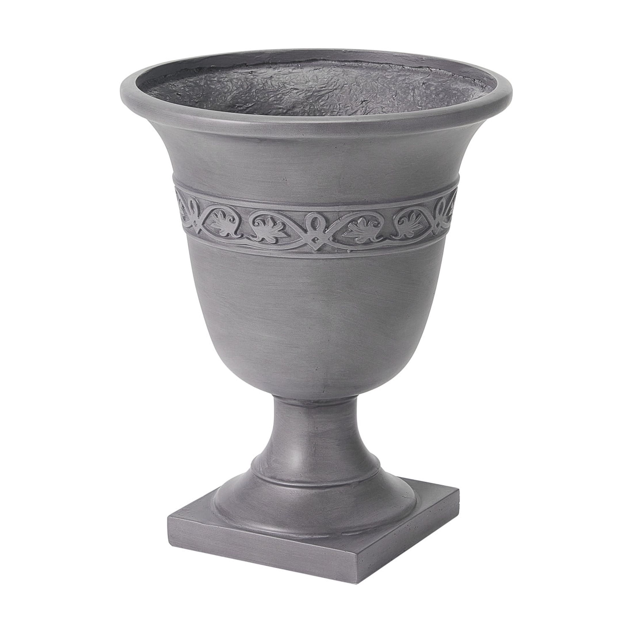 Christopher Knight Home 20.47"H Classic Outdoor MGO Planter with Drainage Hole, Light Gray